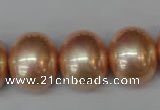 CSB828 15.5 inches 16*19mm oval shell pearl beads wholesale