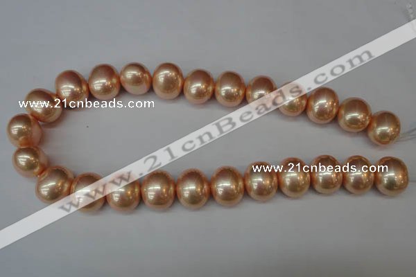 CSB828 15.5 inches 16*19mm oval shell pearl beads wholesale