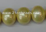 CSB832 15.5 inches 16*19mm oval shell pearl beads wholesale