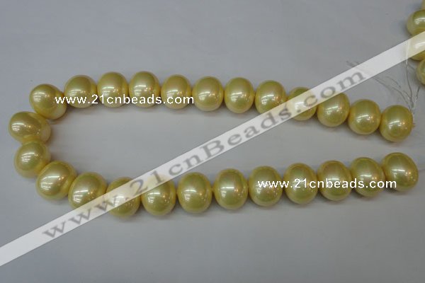 CSB832 15.5 inches 16*19mm oval shell pearl beads wholesale