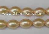 CSB847 15.5 inches 10*14mm rice shell pearl beads wholesale