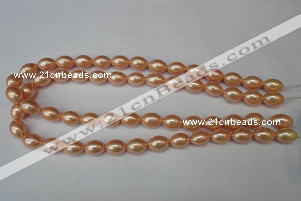 CSB848 15.5 inches 10*14mm rice shell pearl beads wholesale
