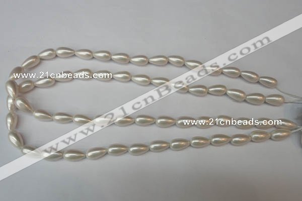 CSB855 15.5 inches 8*14mm teardrop shell pearl beads wholesale