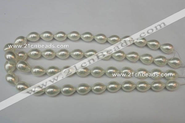 CSB868 15.5 inches 12*16mm teardrop shell pearl beads wholesale