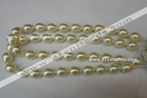 CSB873 15.5 inches 14*19mm teardrop shell pearl beads wholesale