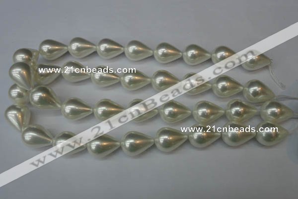 CSB875 15.5 inches 16*22mm teardrop shell pearl beads wholesale