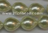 CSB876 15.5 inches 16*22mm teardrop shell pearl beads wholesale