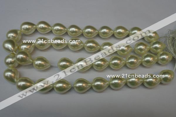 CSB876 15.5 inches 16*22mm teardrop shell pearl beads wholesale