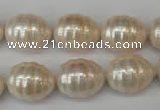 CSB885 15.5 inches 13*16mm whorl teardrop shell pearl beads wholesale