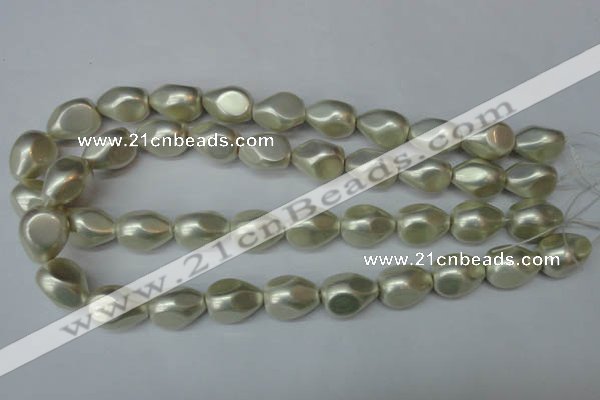 CSB893 15.5 inches 15*20mm teardrop shell pearl beads wholesale