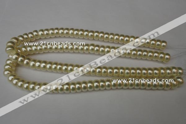 CSB901 15.5 inches 6*12mm rondelle shell pearl beads wholesale