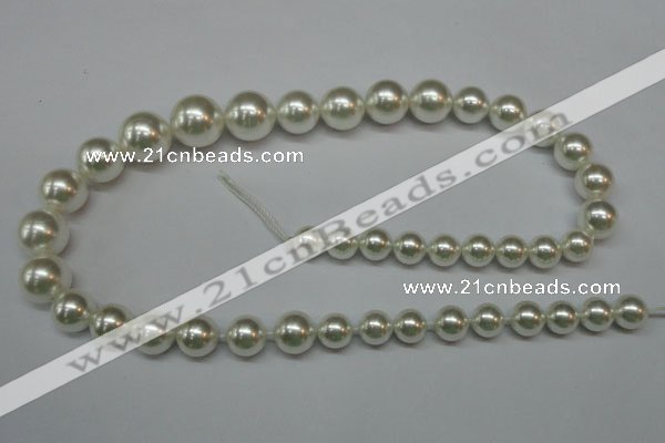 CSB920 15.5 inches 8mm - 14mm round shell pearl beads wholesale