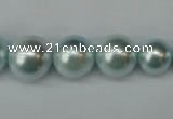 CSB922 15.5 inches 8mm - 14mm round shell pearl beads wholesale