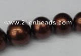 CSB924 15.5 inches 8mm - 14mm round shell pearl beads wholesale