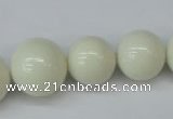 CSB925 15.5 inches 8mm - 14mm round shell pearl beads wholesale