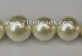 CSB931 15.5 inches 8mm - 16mm round shell pearl beads wholesale