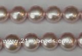 CSB941 15.5 inches 12mm flat round shell pearl beads wholesale