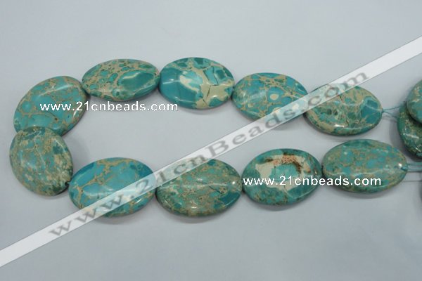 CSE101 15.5 inches 30*40mm oval dyed natural sea sediment jasper beads