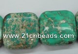 CSE108 15.5 inches 25*25mm square dyed natural sea sediment jasper beads