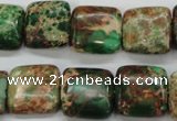 CSE115 15.5 inches 16*16mm square dyed natural sea sediment jasper beads