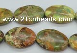 CSE125 15.5 inches 18*25mm oval dyed natural sea sediment jasper beads