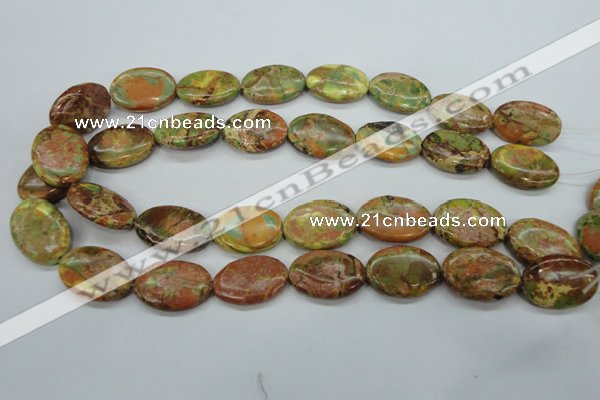 CSE125 15.5 inches 18*25mm oval dyed natural sea sediment jasper beads