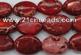 CSE182 15.5 inches 13*18mm oval dyed natural sea sediment jasper beads