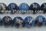 CSE214 15.5 inches 16mm round dyed natural sea sediment jasper beads