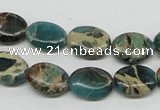 CSE5011 15.5 inches 10*14mm oval natural sea sediment jasper beads