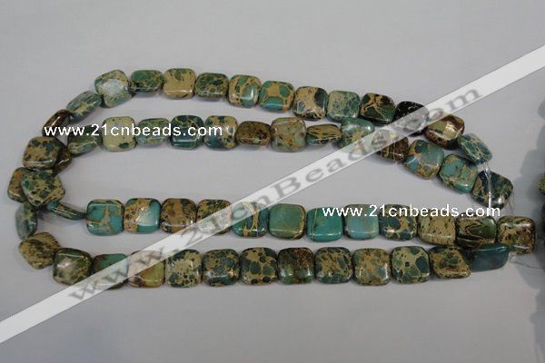 CSE5025 15.5 inches 14*14mm square natural sea sediment jasper beads
