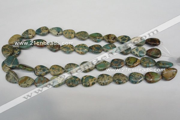 CSE5029 15.5 inches 13*18mm flat teardrop natural sea sediment jasper beads