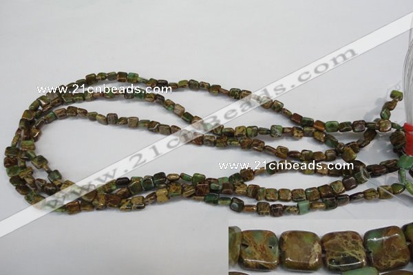 CSE5037 15.5 inches 6*6mm square natural sea sediment jasper beads