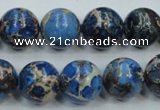 CSE51 15.5 inches 14mm round dyed natural sea sediment jasper beads