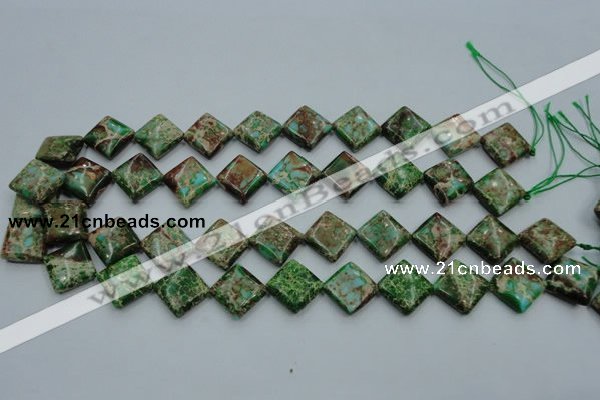 CSE57 15.5 inches 16*16mm diamond dyed natural sea sediment jasper beads