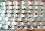 CSE645 15 inches 8*12mm rice selenite beads wholesale