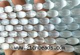 CSE655 15 inches 8*12mm rice selenite beads wholesale