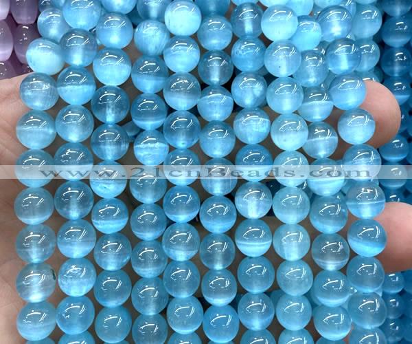 CSE661 15 inches 8mm round selenite beads wholesale