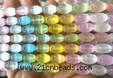 CSE755 15 inches 8*12mm rice rainbow selenite beads wholesale