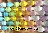 CSE756 15 inches 10*14mm rice rainbow selenite beads wholesale