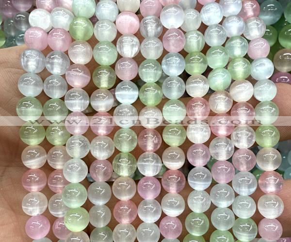 CSE760 15 inches 6mm round colorful selenite beads wholesale