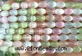 CSE764 15 inches 6*9mm rice colorful selenite beads wholesale