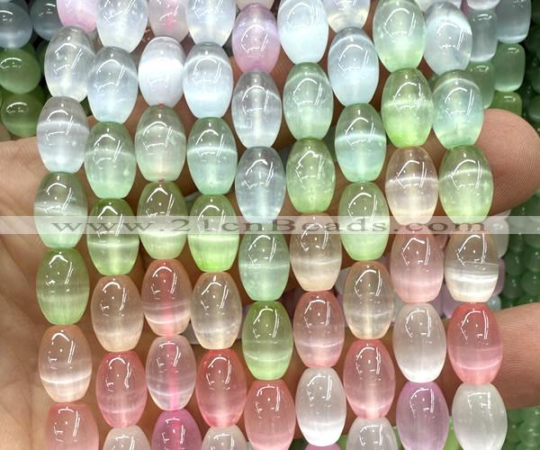 CSE765 15 inches 8*12mm rice colorful selenite beads wholesale