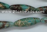 CSE80 15.5 inches 10*30mm rice dyed natural sea sediment jasper beads