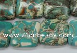 CSE90 15.5 inches 20*20mm square dyed natural sea sediment jasper beads