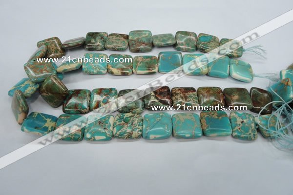 CSE90 15.5 inches 20*20mm square dyed natural sea sediment jasper beads