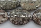 CSF04 15.5 inches 22*30mm flat teardrop shell fossil jasper beads