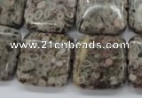 CSF06 15.5 inches 20*20mm square shell fossil jasper beads