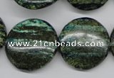 CSG21 15.5 inches 30mm flat round long spar gemstone beads wholesale