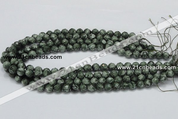 CSH07 15.5 inches 10mm faceted round natural seraphinite beads