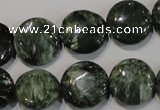 CSH124 15.5 inches 16mm flat round natural seraphinite gemstone beads